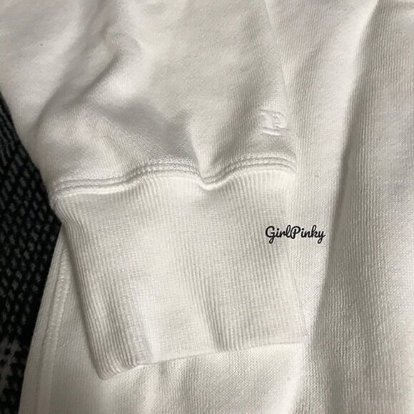 VS PINK BLING HALLOWEEN SWEATSHIRT WHITE & BLACK SKELETON RHINESTONE SIZE SMALL - Picture 8 of 9